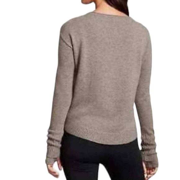 Athleta Brindle Wool Blend Scoop Neck Sweater in Taupe Gray - Picture 2 of 6
